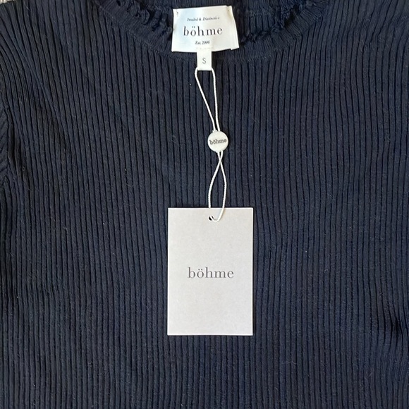 New nwt Bohme black long sleeve ribbed sweater size small - Picture 2 of 6